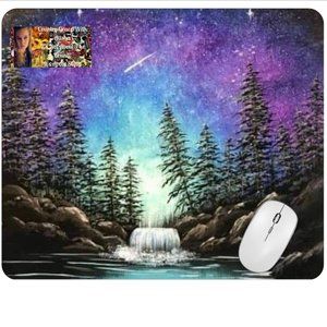 Galaxy Waterfall Computer Non Slip Custom Mouse Pad Handmade